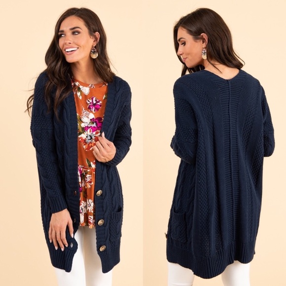 Cable Knit Boyfriend Cardigan 